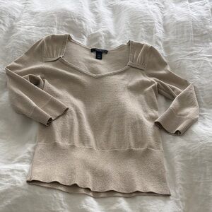 White House black market Women's gold sweetheart Neck Knit Top size S